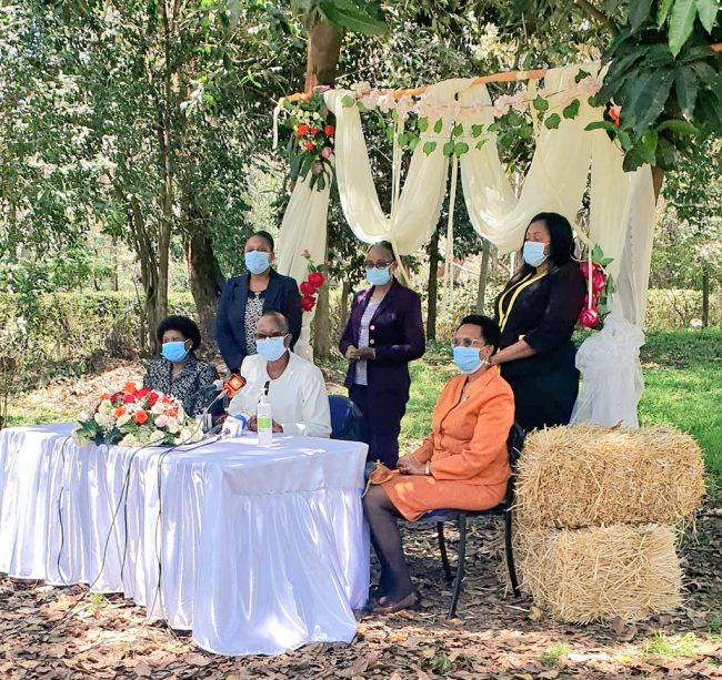 Addressing the media